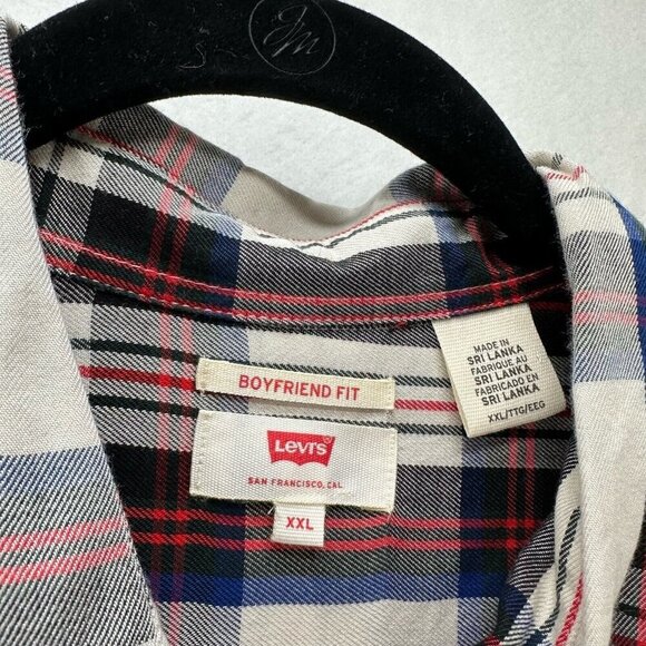 Levi's Shirt Womens 2XL Boyfriend Fit Plaid Button Front Long Sleeve - Picture 11 of 11